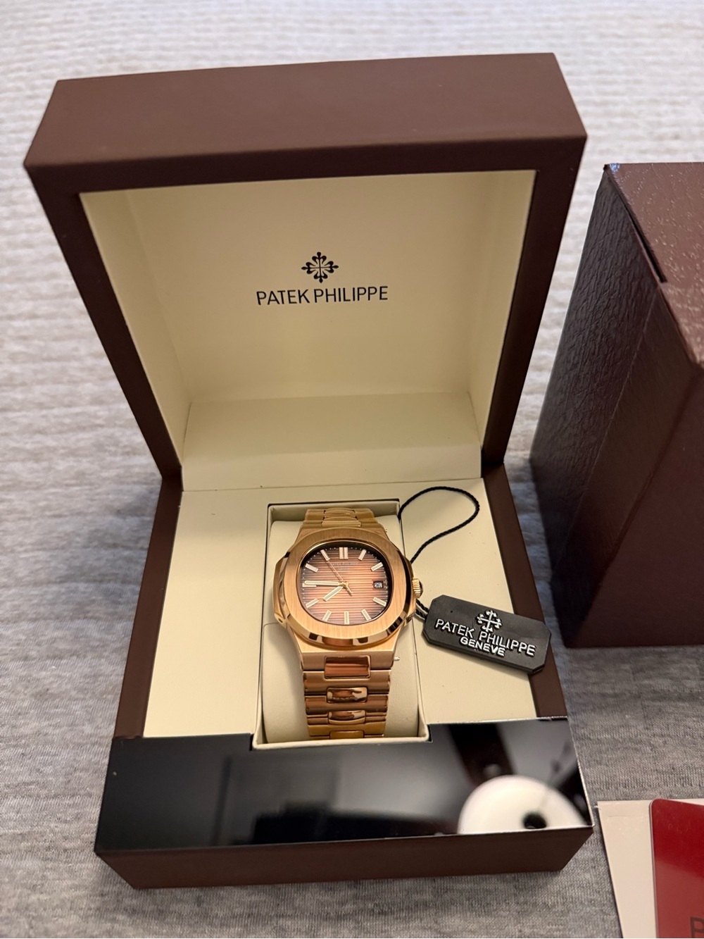Patek Philippe Rose Gold Men’s Bracelet Watch with Rose Dial